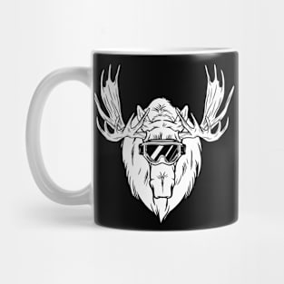 Funny Moose Head With Ski Goggles Mug